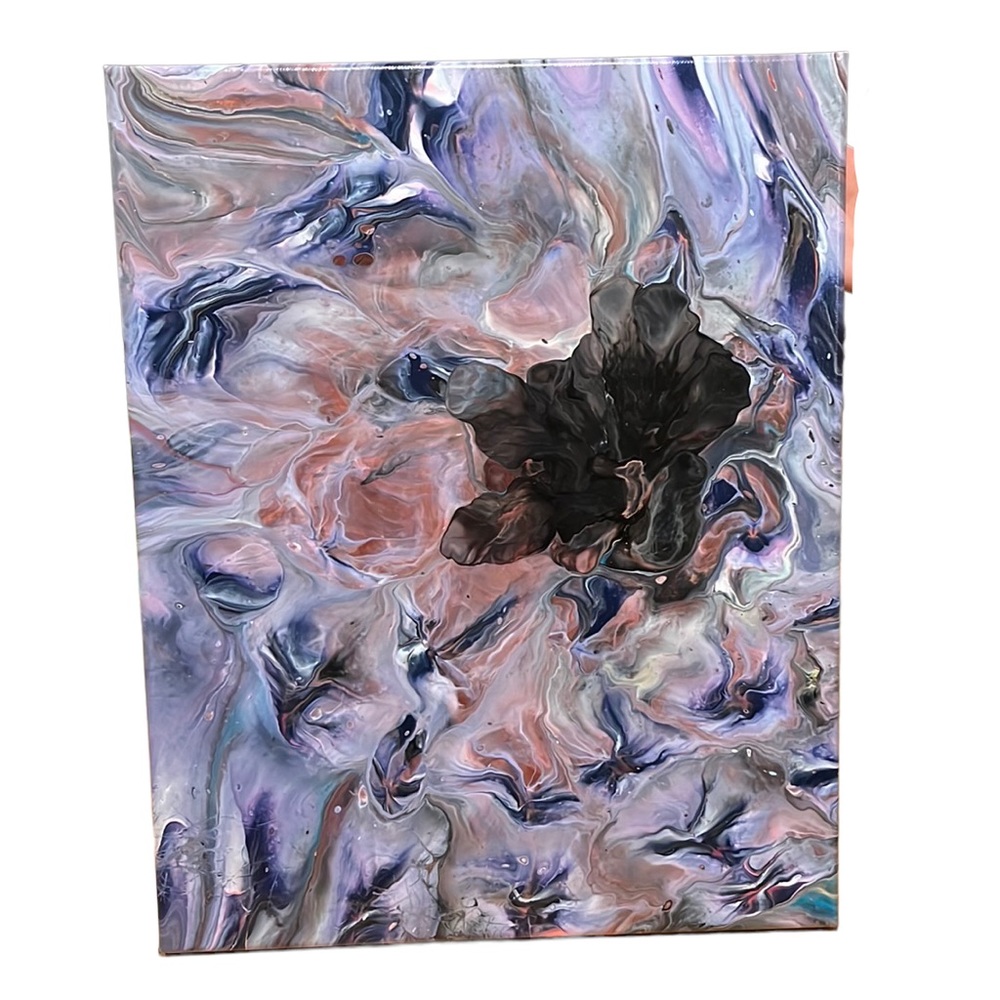 🛍️NEW Fluid Art on Canvas “Black Iris”